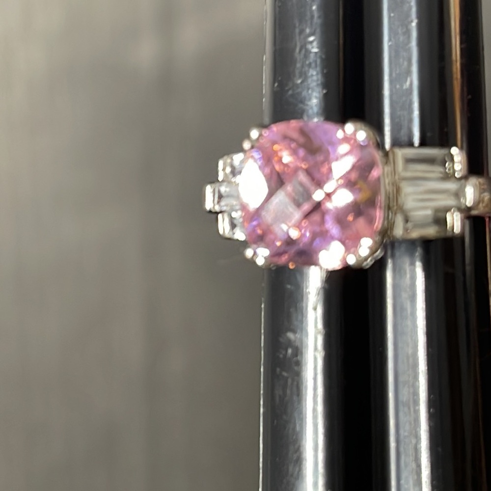 Pink Amethyst Rhinestone Statement Ring - Picture 7 of 16